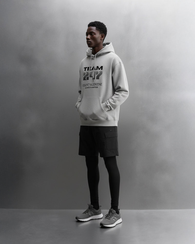 TEAM 247 GREY PERFORMANCE HOODIE