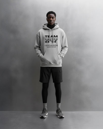 TEAM 247 GREY PERFORMANCE HOODIE