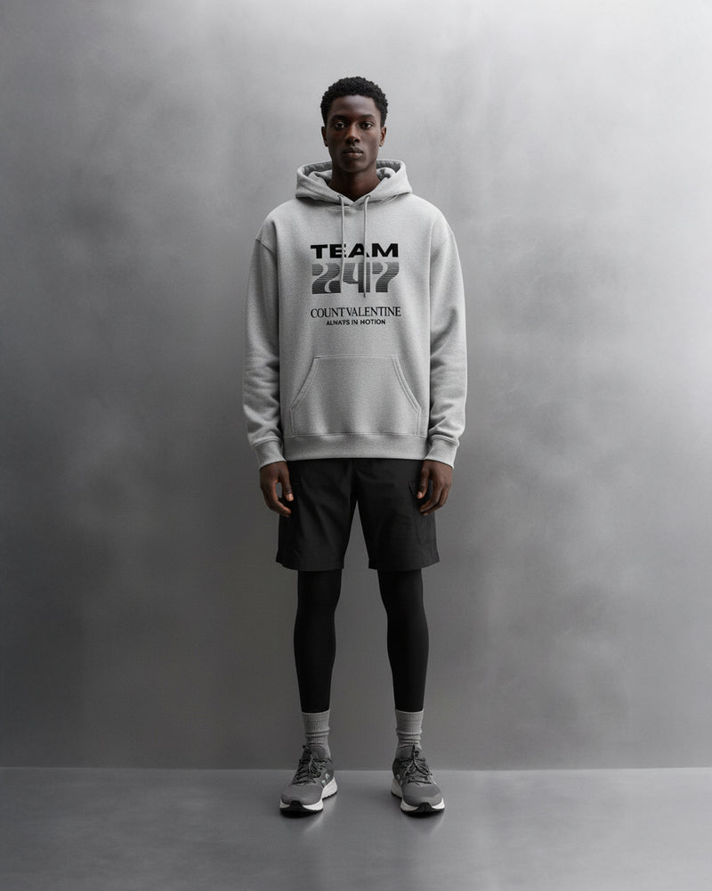 TEAM 247 GREY PERFORMANCE HOODIE