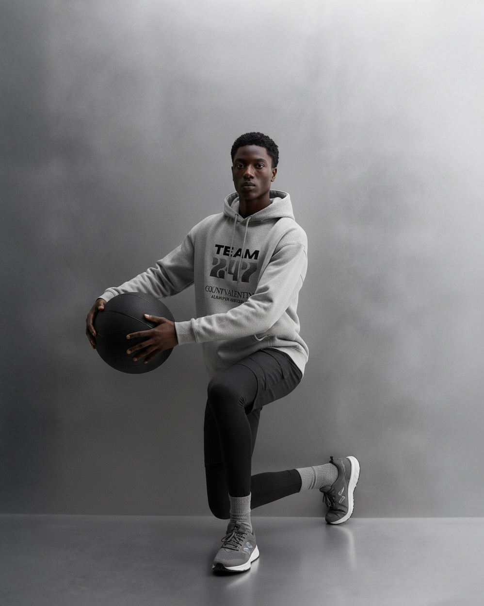 TEAM 247 GREY PERFORMANCE HOODIE