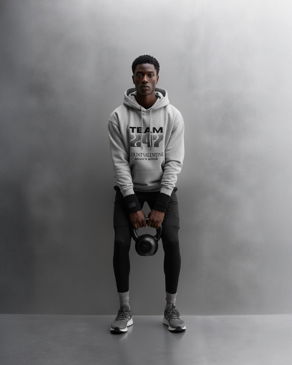 TEAM 247 GREY PERFORMANCE HOODIE