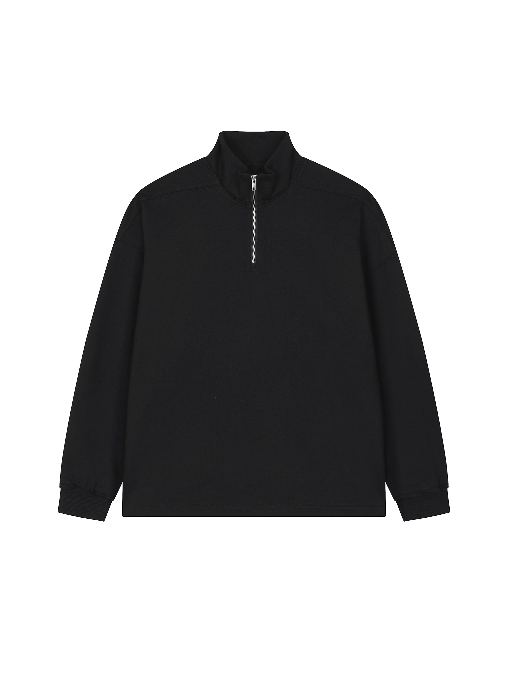 Half-Zip Rolled Edge Fleece Sweatshirt