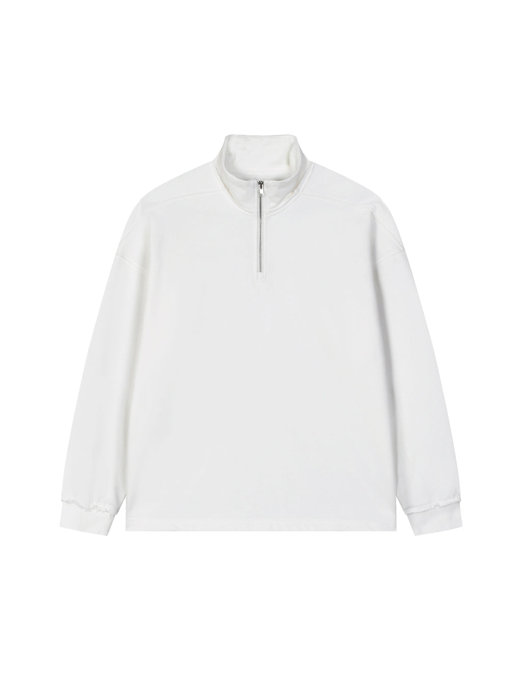 Half-Zip Rolled Edge Fleece Sweatshirt