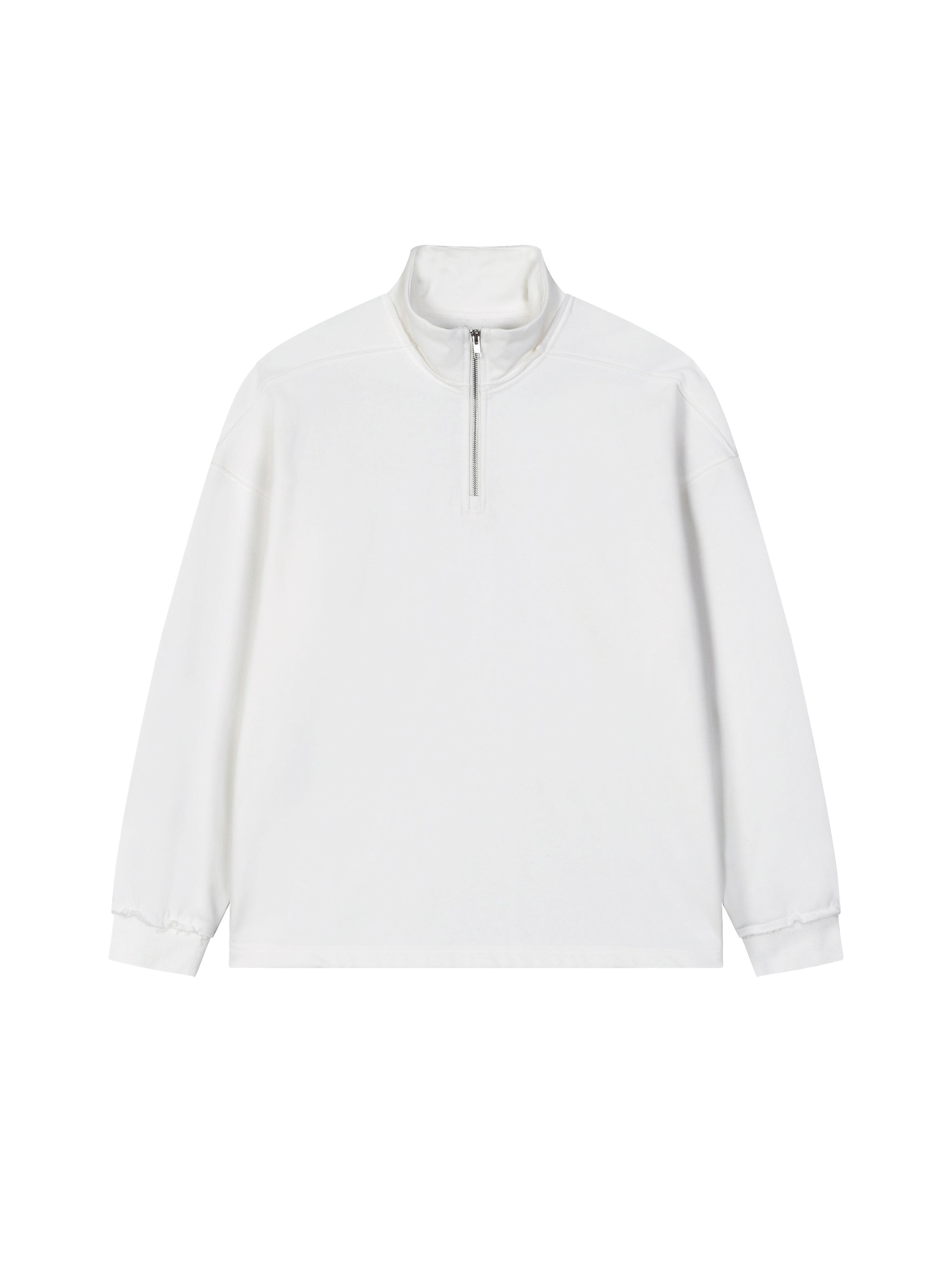 Half-Zip Rolled Edge Fleece Sweatshirt