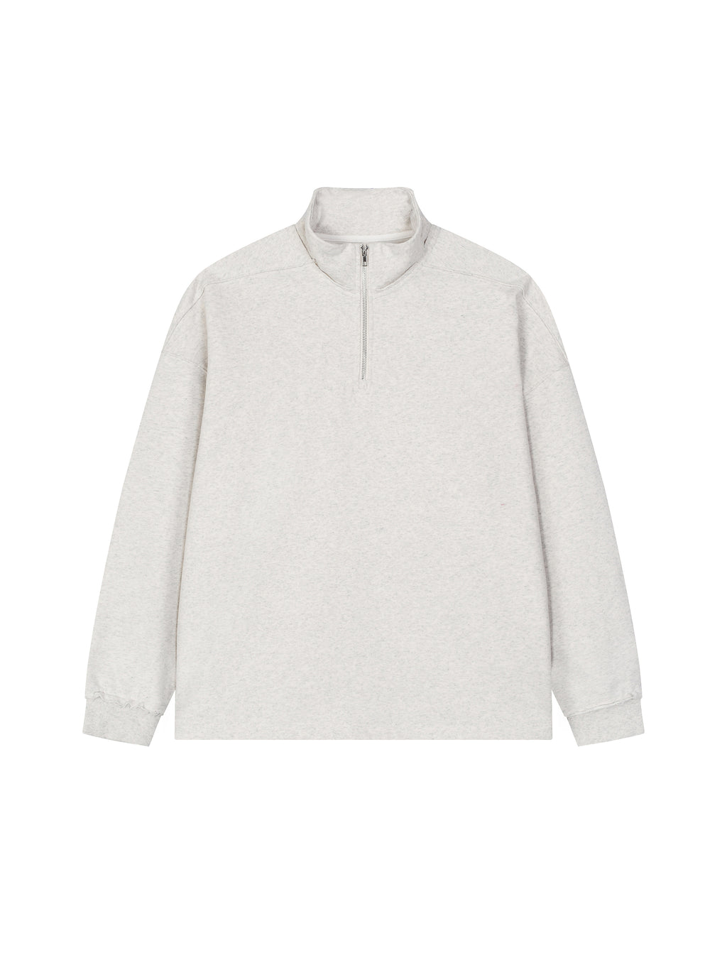 Half-Zip Rolled Edge Fleece Sweatshirt