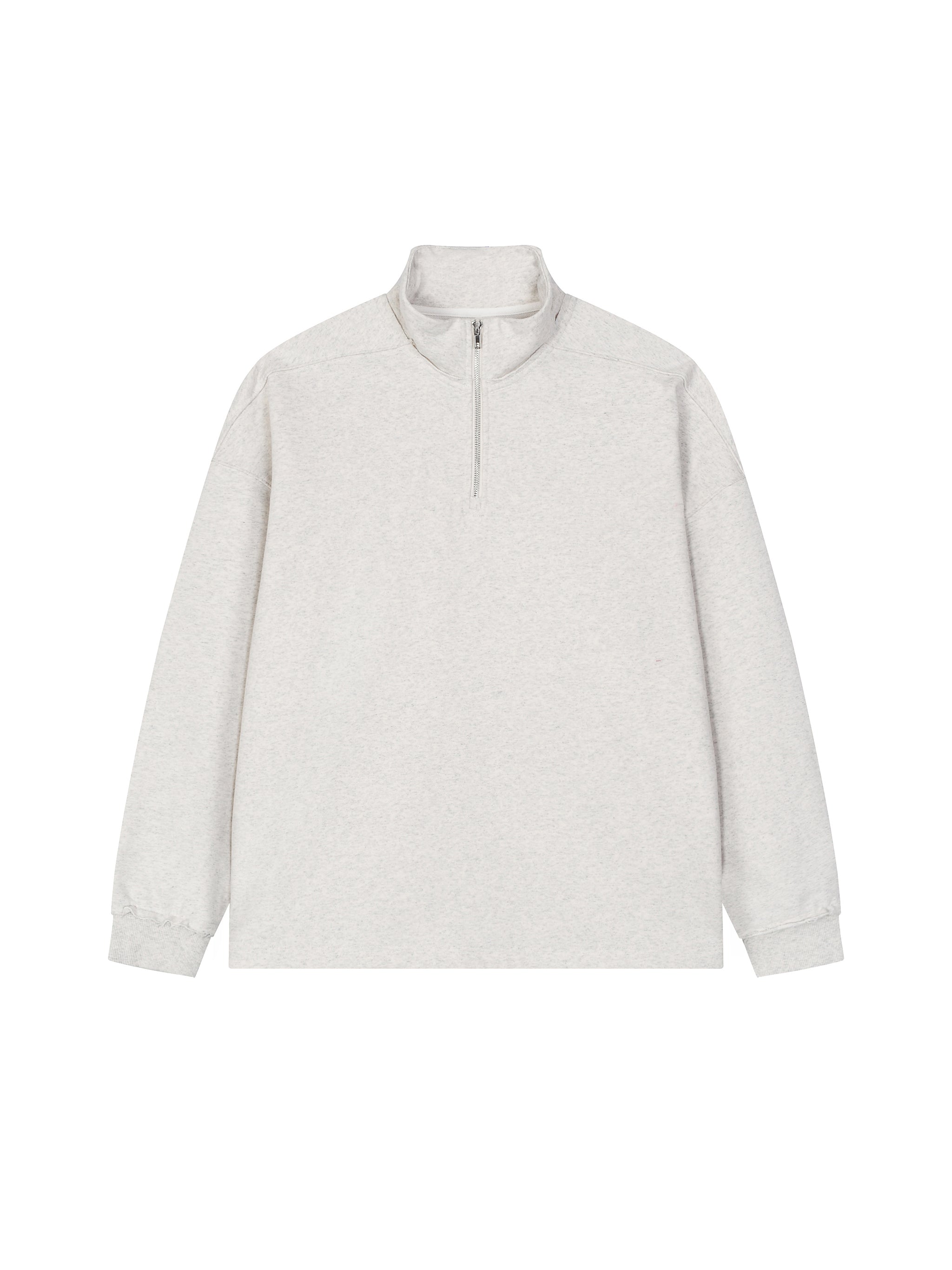 Half-Zip Rolled Edge Fleece Sweatshirt