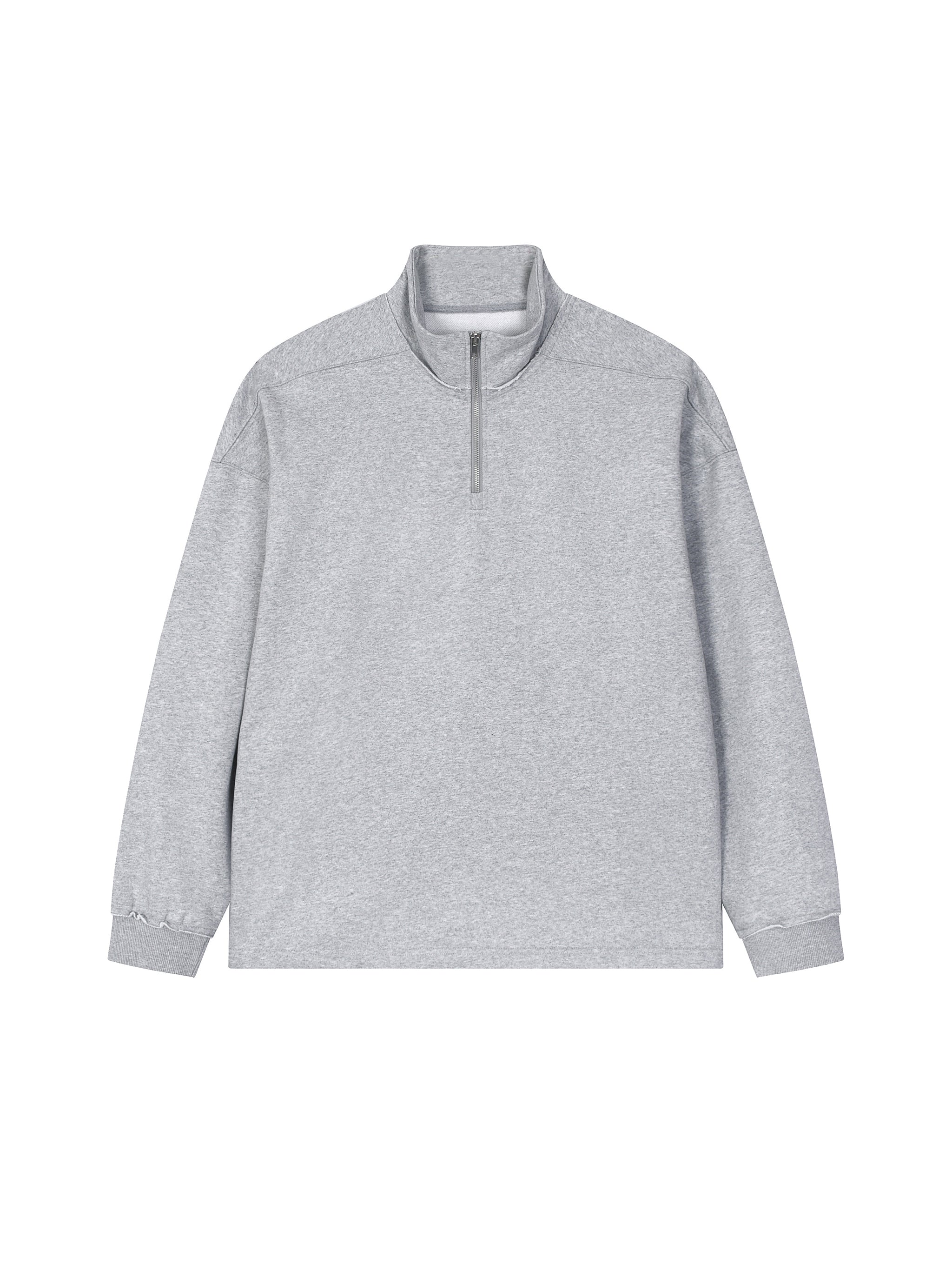 Half-Zip Rolled Edge Fleece Sweatshirt
