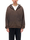 Hand-Frayed Sunfade Zip Hoodie