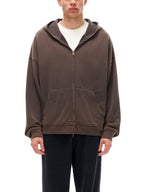 Hand-Frayed Sunfade Zip Hoodie