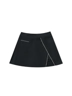 High-Waist Pocketed A-Line Skirt