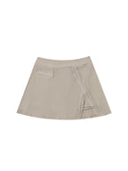 High-Waist Pocketed A-Line Skirt