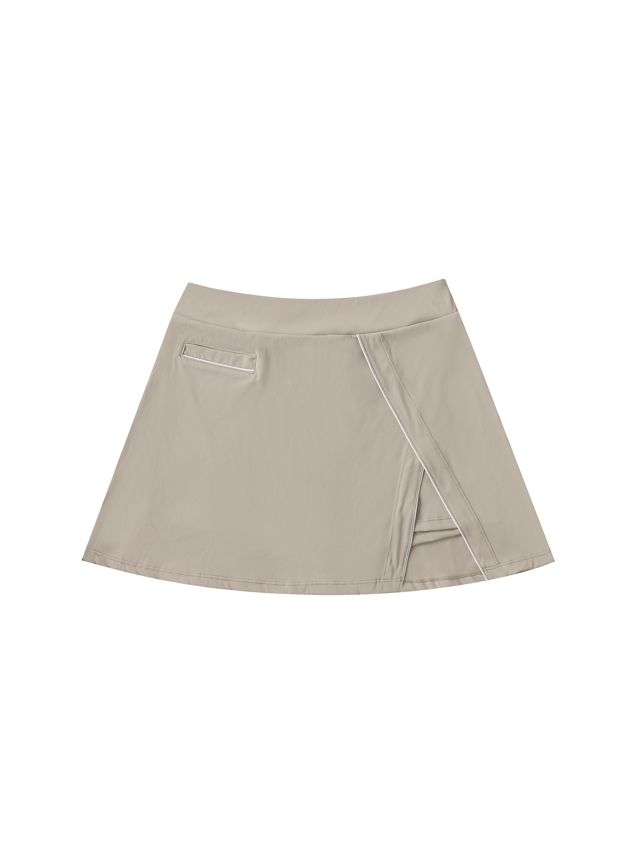 High-Waist Pocketed A-Line Skirt