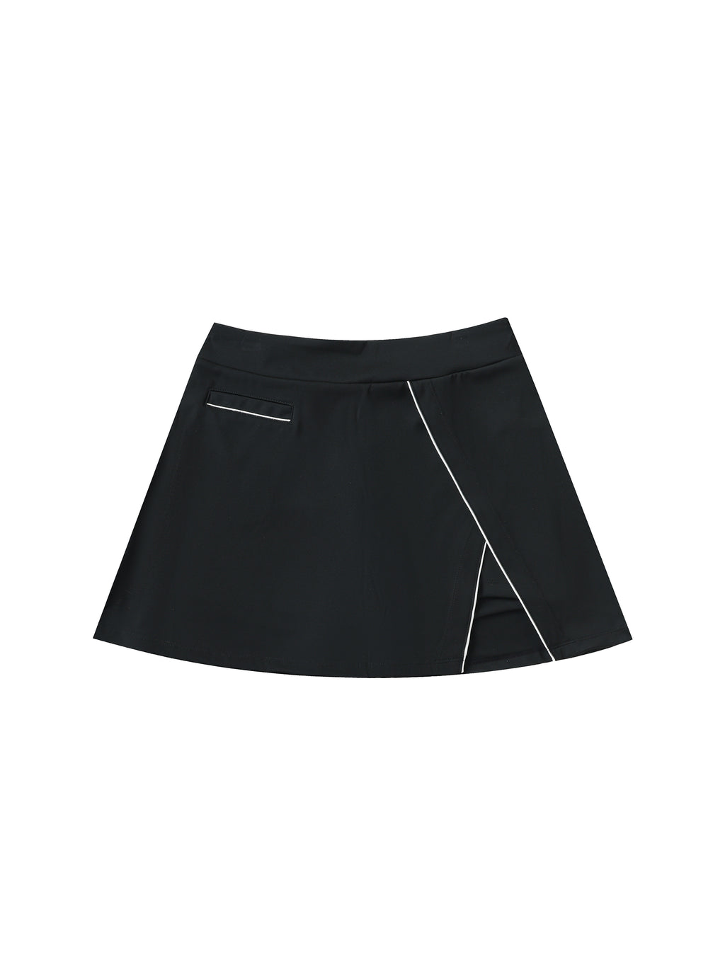 High-Waist Pocketed A-Line Skirt