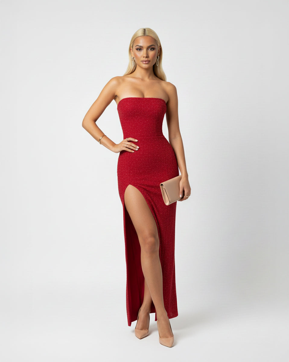 High Slit Tube Maxi Dress