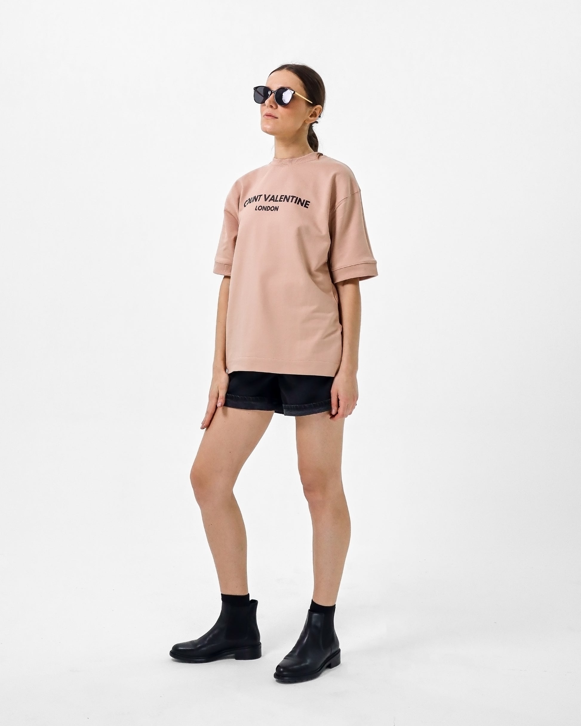 BEIGE OVERSIZED T-SHIRT - Count Valentine