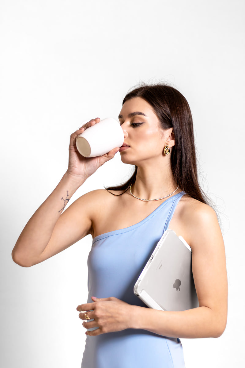 BLUE ONE SHOULDER TUBE DRESS FOR WOMEN