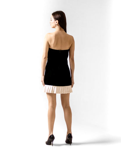 BLACK VELVET WHITE SKIRT DRESS - Count Valentine