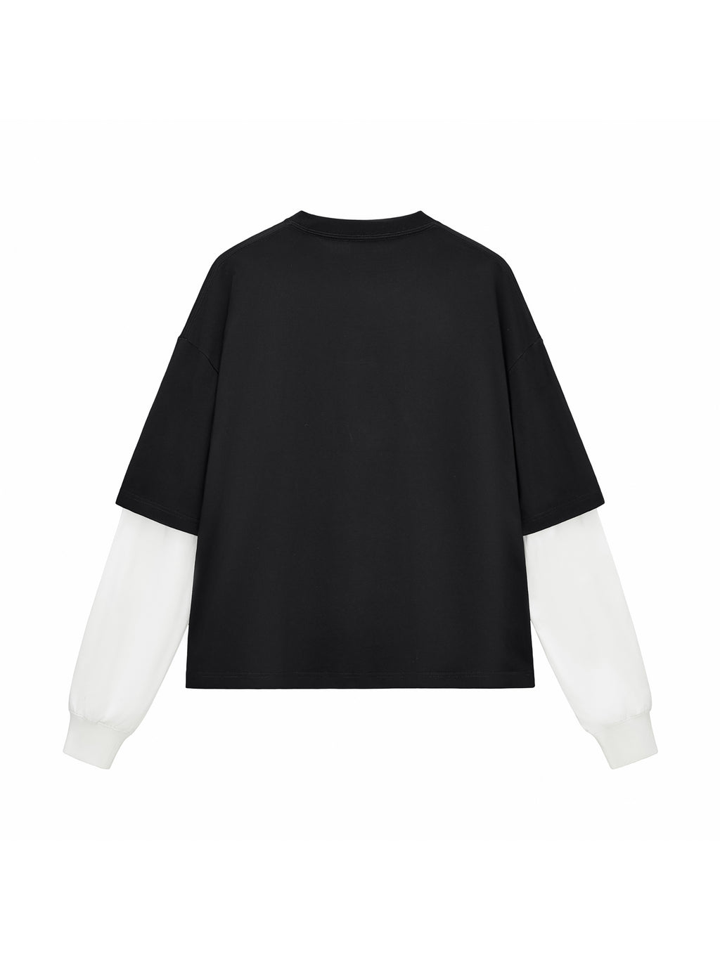 Layered Contrast Sleeve Cotton T-Shirt