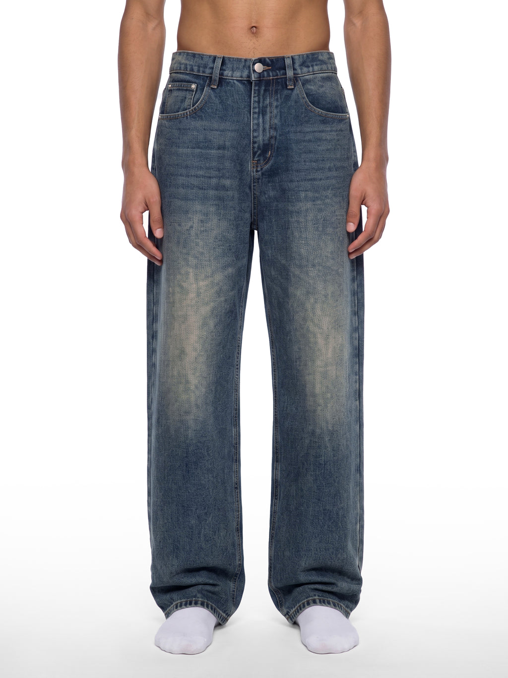 Aged Fade Denim Jeans