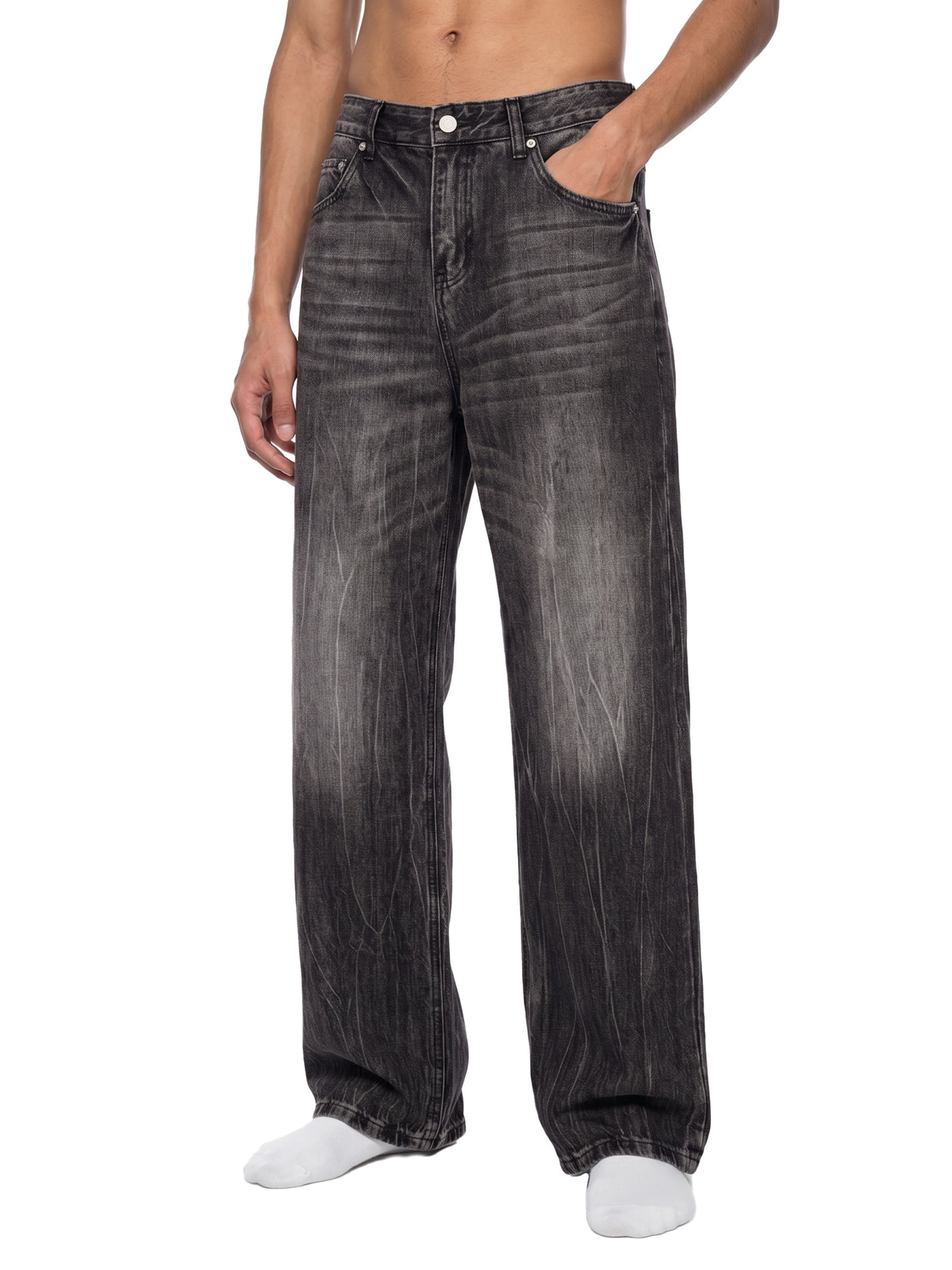 Smoke Crease Denim Jeans