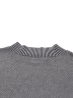 Mineral Wash Balloon Sleeve Cropped Sweater