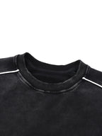 Mineral Wash Piping Raw Hem Sweatshirt