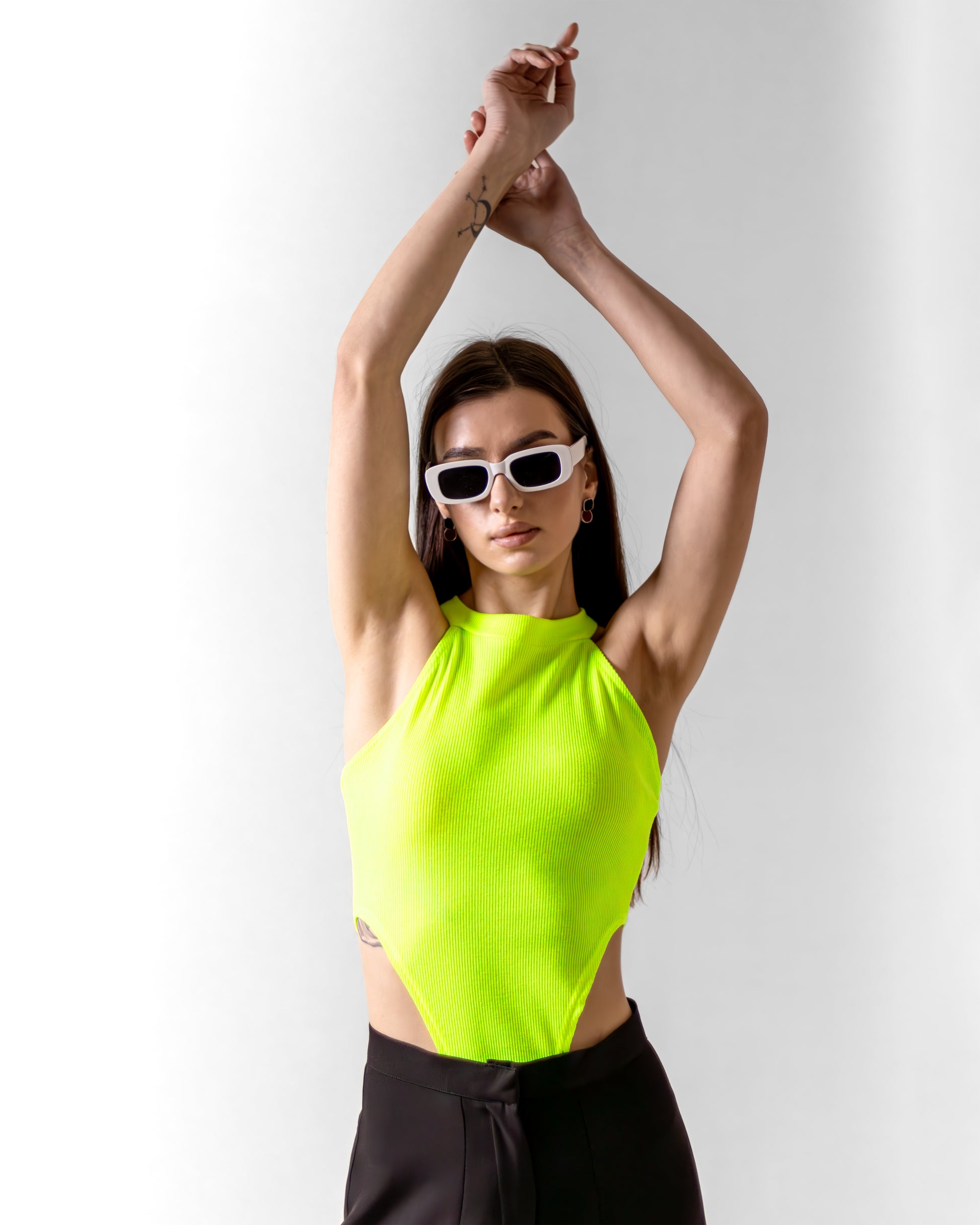 NEON GREEN RIBBED BODYSUIT - Count Valentine