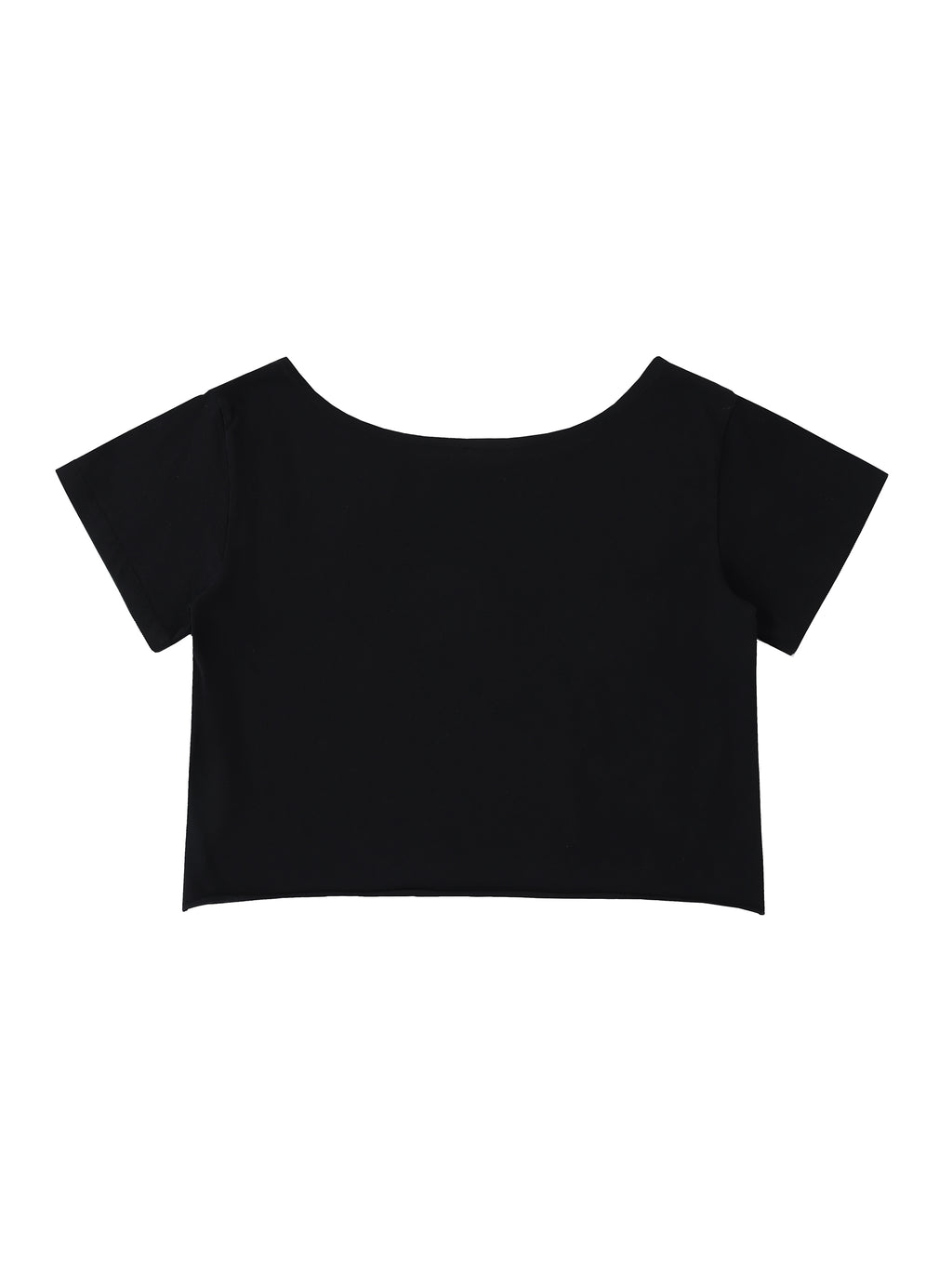 Off-Shoulder Rolled Hem Cotton T-Shirt