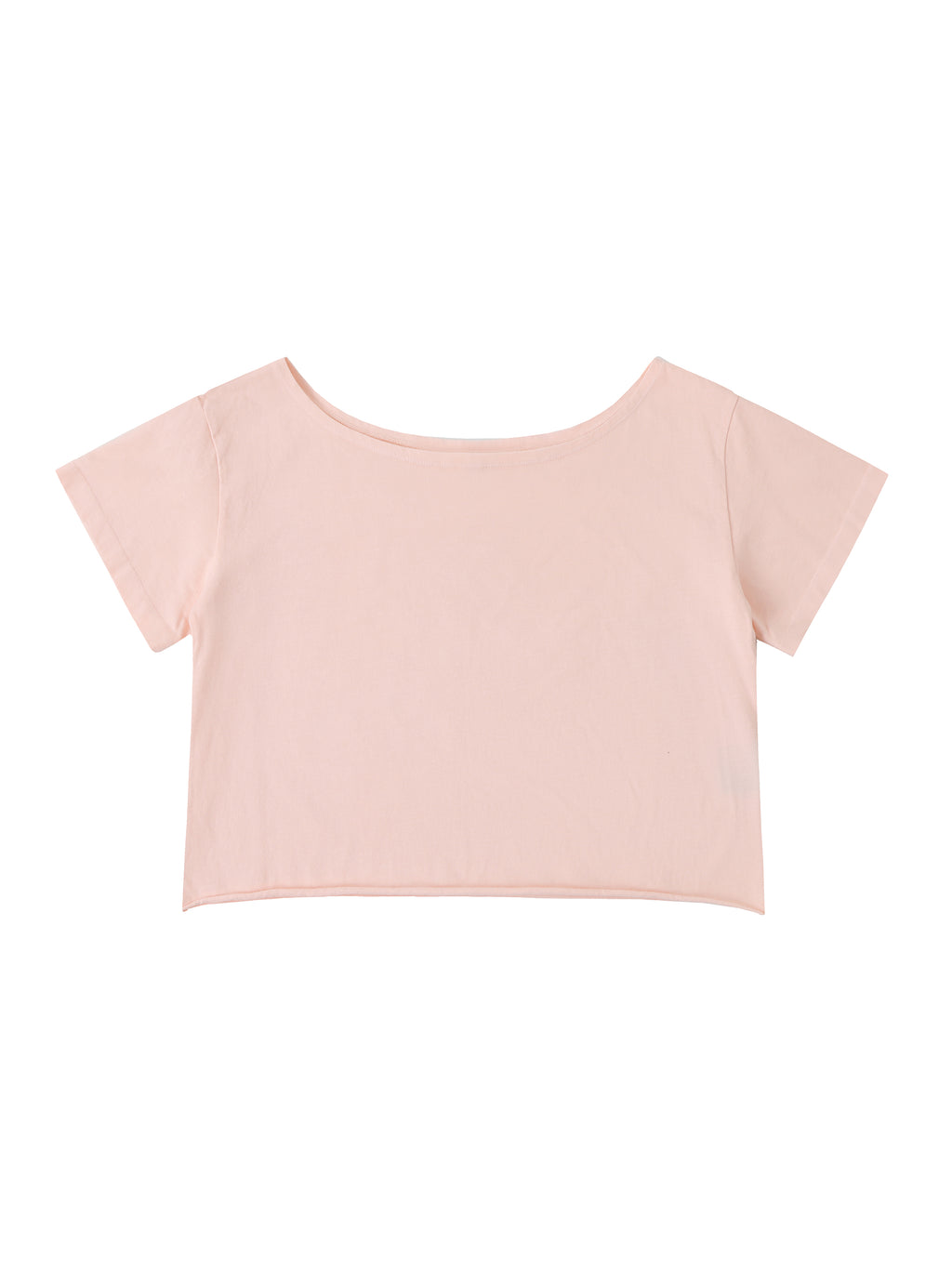 Off-Shoulder Rolled Hem Cotton T-Shirt