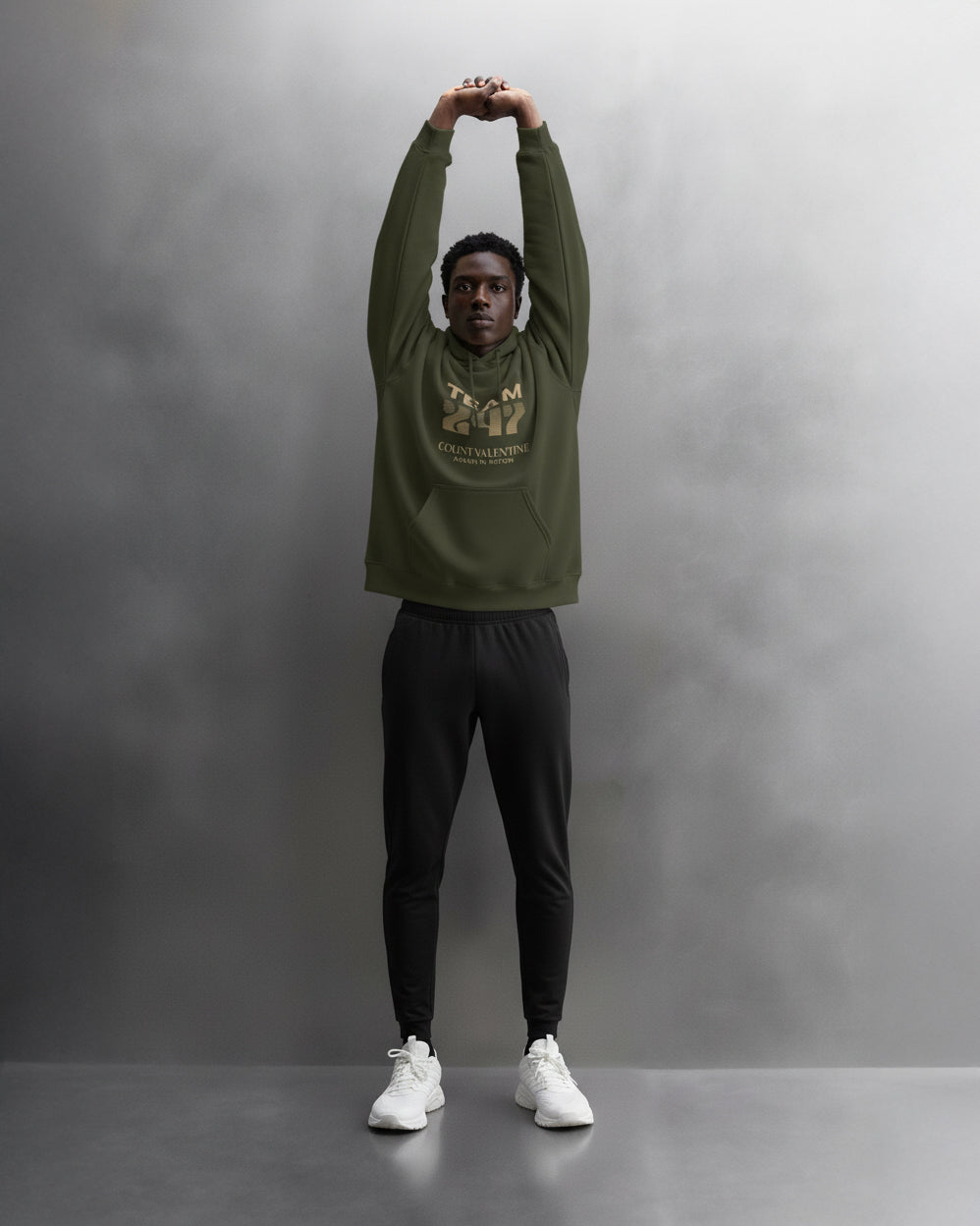 TEAM 247 OLIVE GREEN PERFORMANCE HOODIE