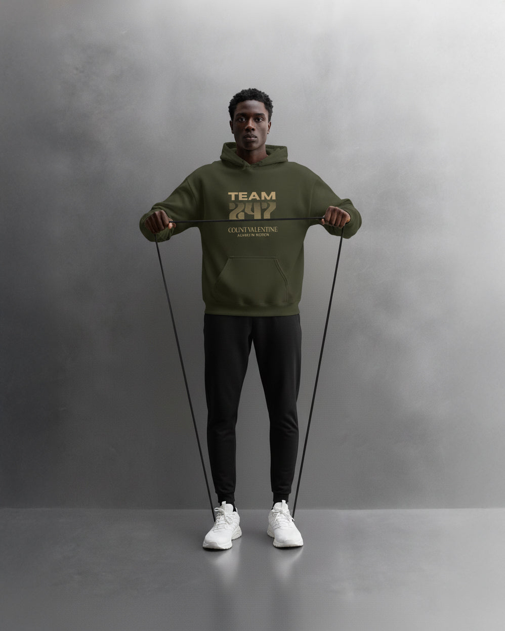 TEAM 247 OLIVE GREEN PERFORMANCE HOODIE