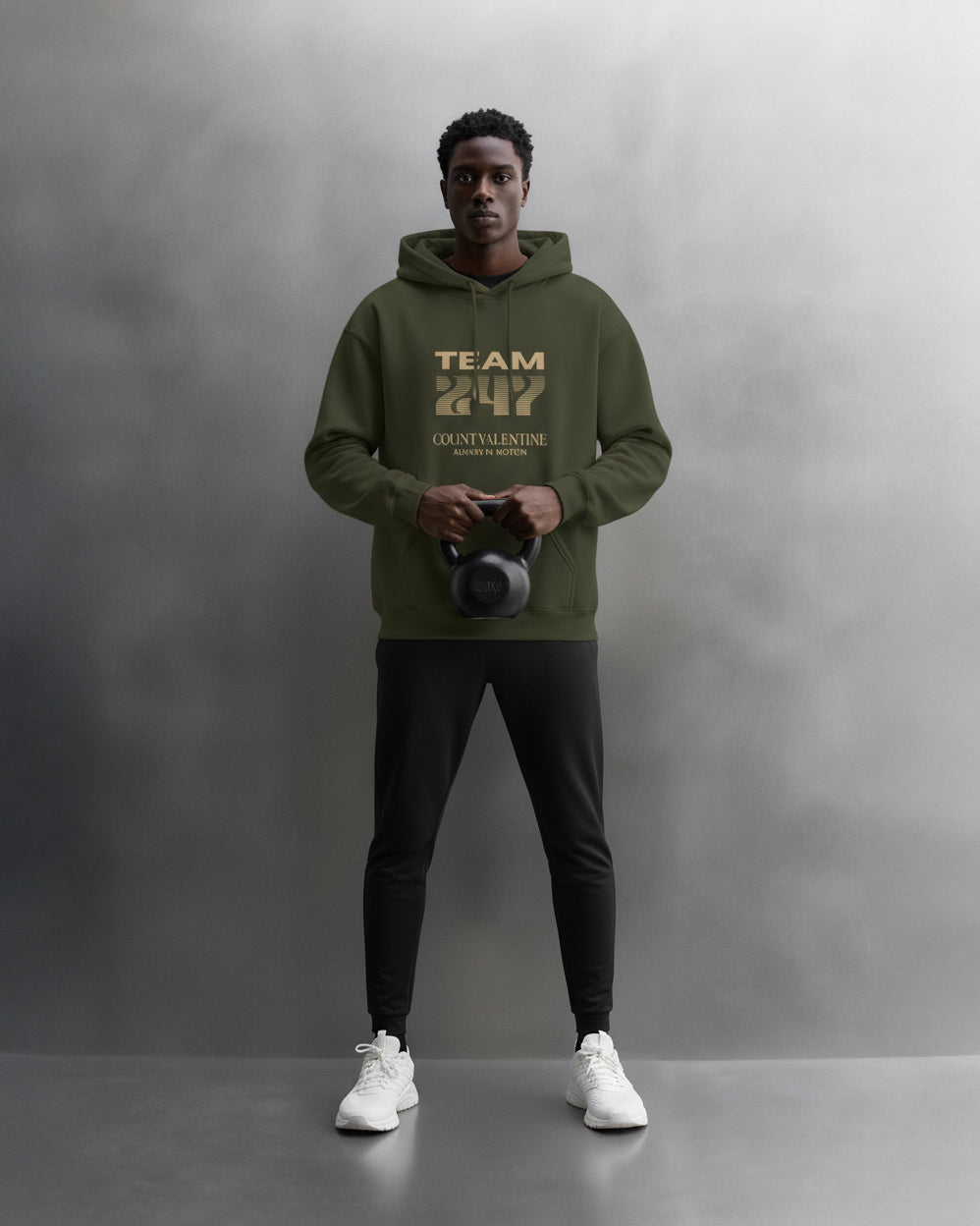 TEAM 247 OLIVE GREEN PERFORMANCE HOODIE