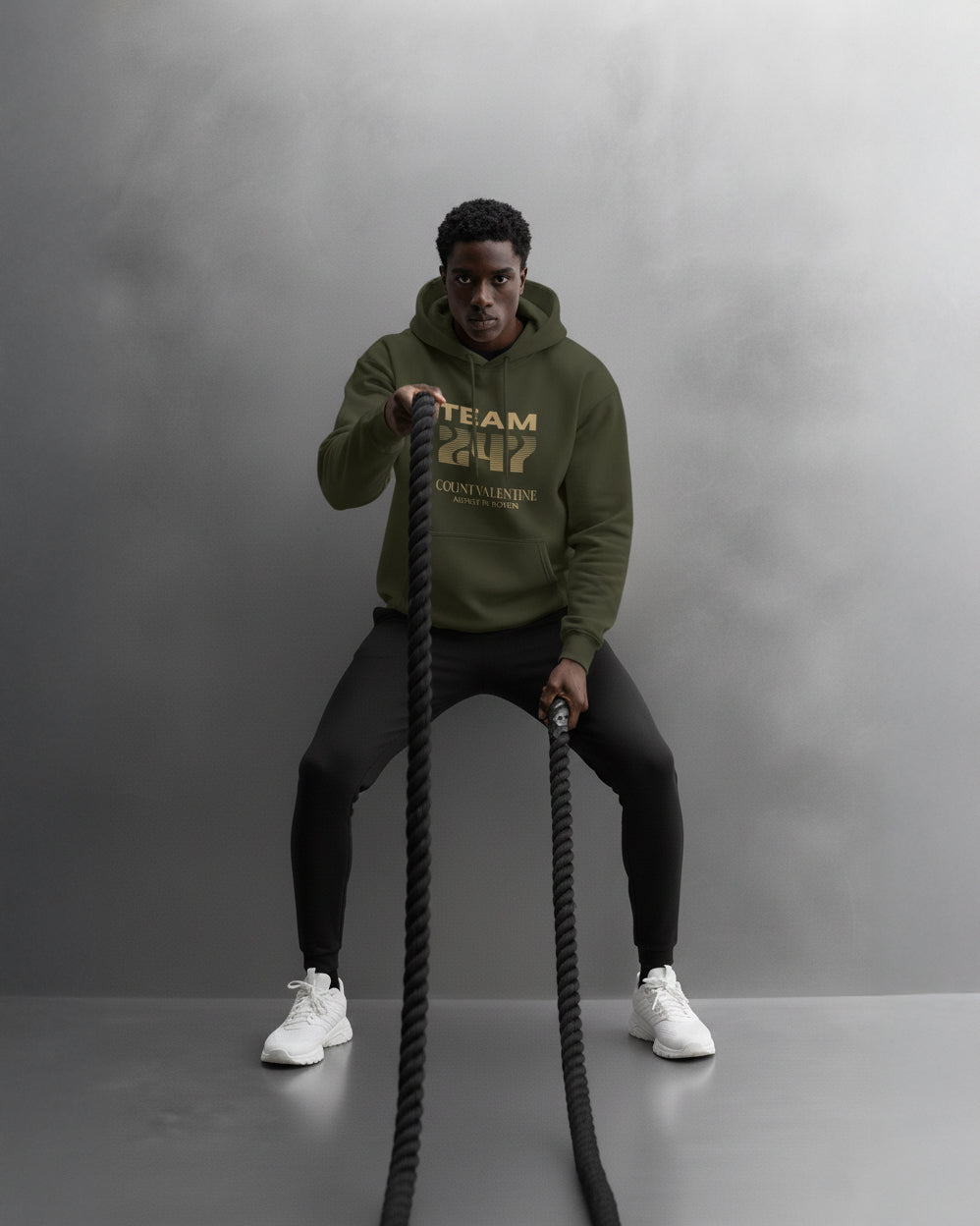 TEAM 247 OLIVE GREEN PERFORMANCE HOODIE