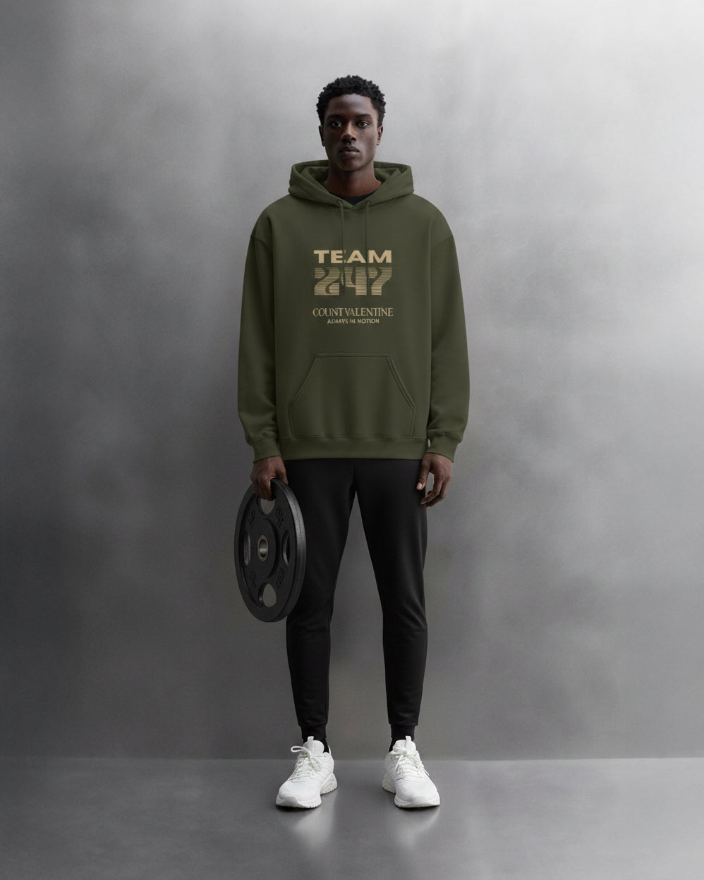 TEAM 247 OLIVE GREEN PERFORMANCE HOODIE
