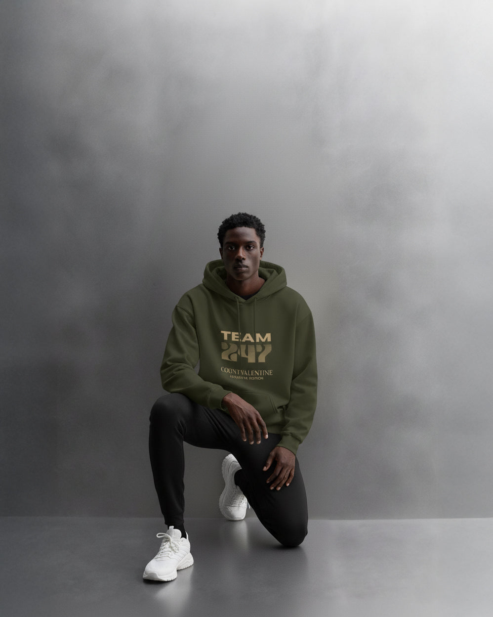 TEAM 247 OLIVE GREEN PERFORMANCE HOODIE