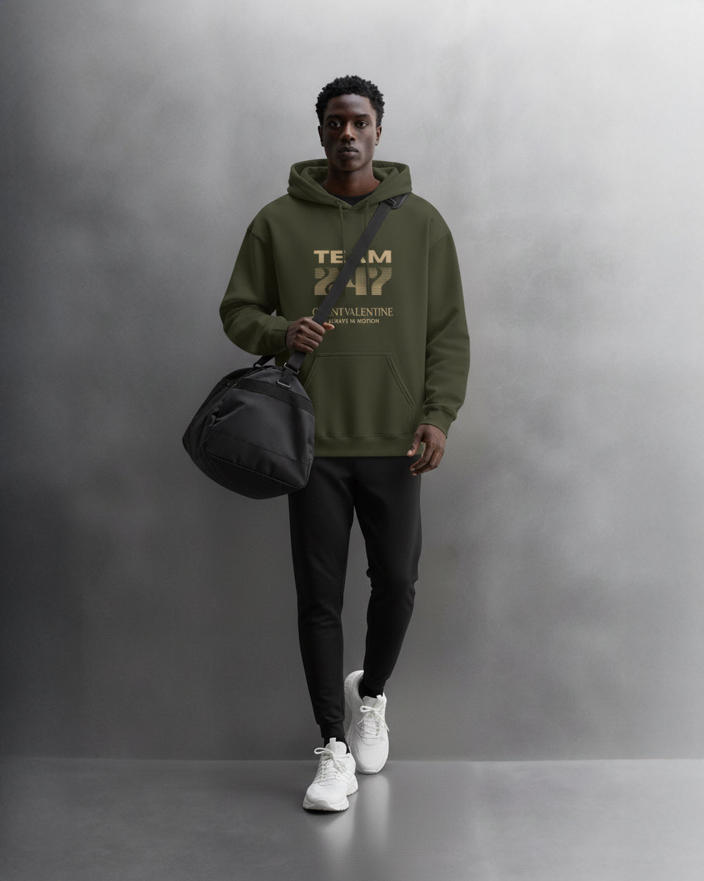 TEAM 247 OLIVE GREEN PERFORMANCE HOODIE