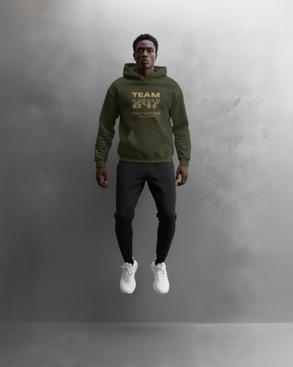TEAM 247 OLIVE GREEN PERFORMANCE HOODIE