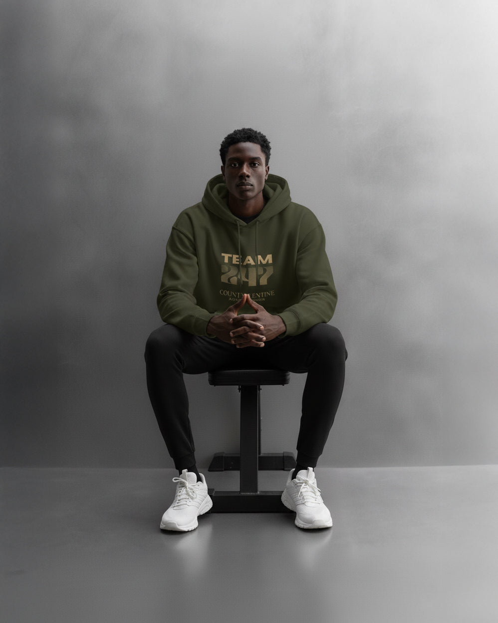 TEAM 247 OLIVE GREEN PERFORMANCE HOODIE