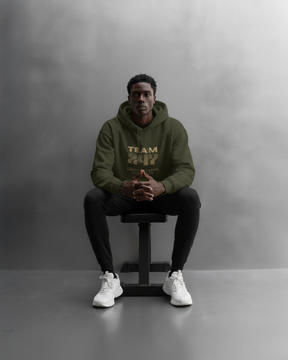 TEAM 247 OLIVE GREEN PERFORMANCE HOODIE