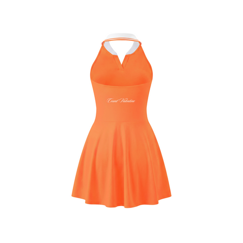 Collared Pickleball Love Dress - Orange