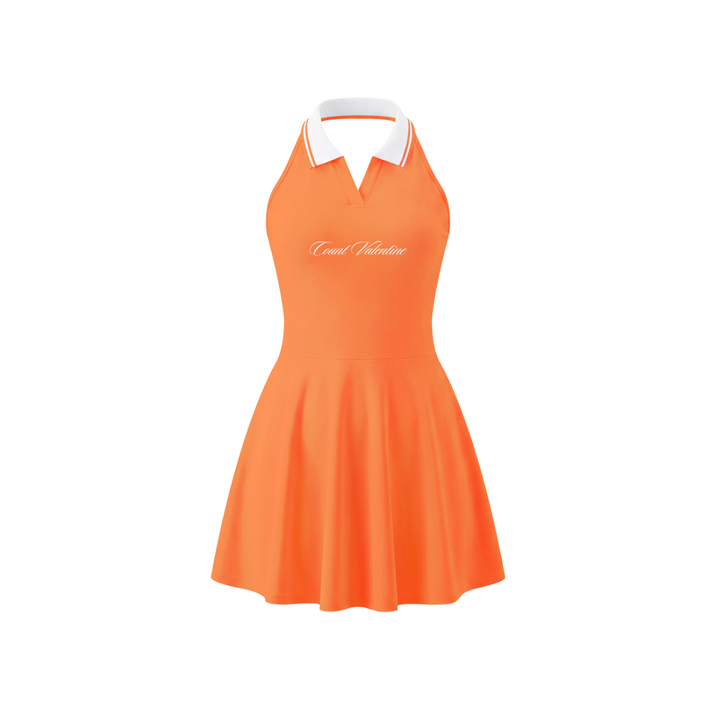 Women's Collared Halter A-Line Tennis Dress