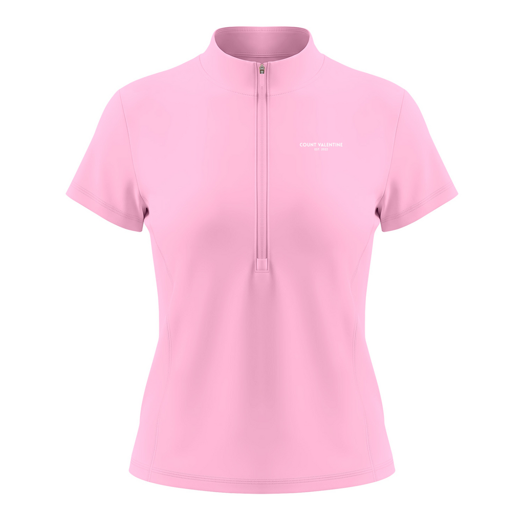 Everyday Move Zip Top - Pink, photo 1 | women's quarter-zip training top by Count Valentine