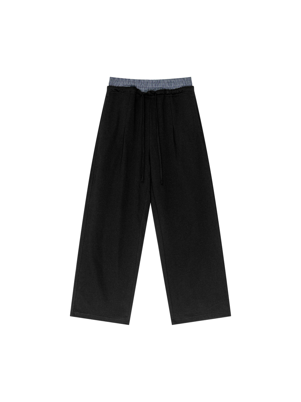 Plaid Contrast Waist Pants
