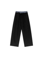 Plaid Contrast Waist Pants