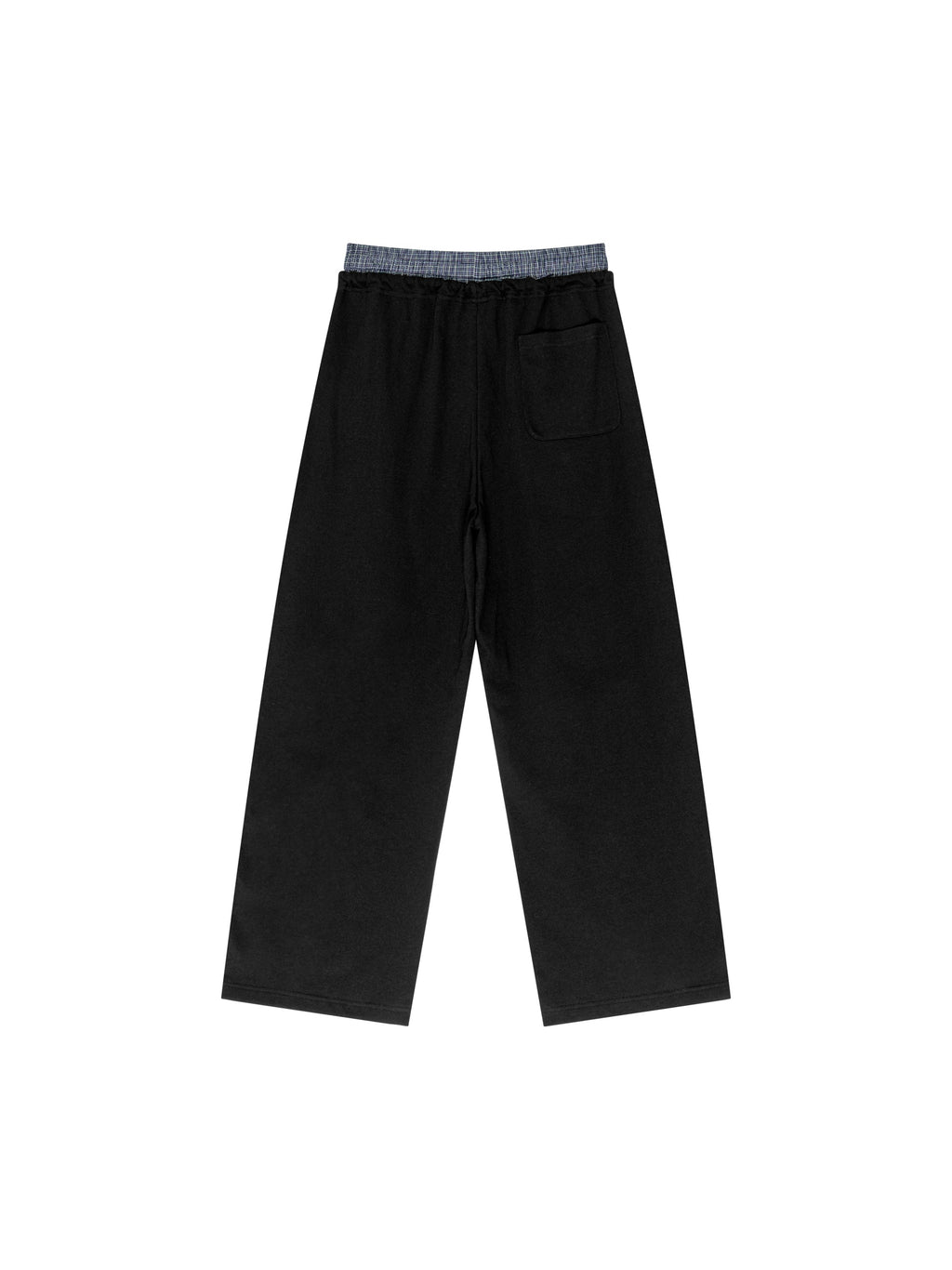 Plaid Contrast Waist Pants