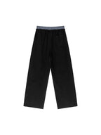 Plaid Contrast Waist Pants