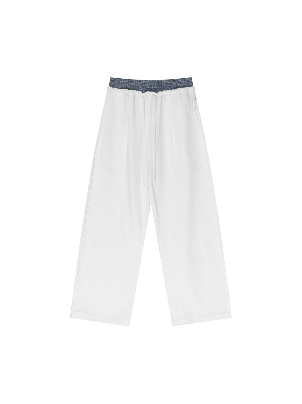 Plaid Contrast Waist Pants