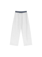 Plaid Contrast Waist Pants