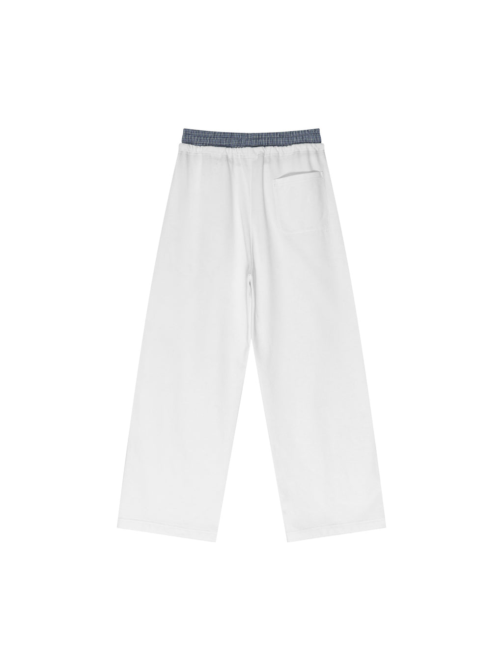 Plaid Contrast Waist Pants