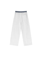 Plaid Contrast Waist Pants